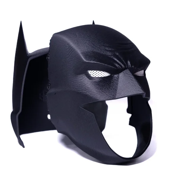 High-quality 3D printed Batman mask by Print3D.pk for cosplay and collector enthusiasts worldwide.