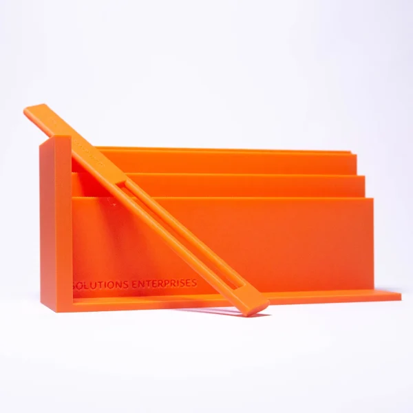Vibrant orange desk organizer 3D printed by Print3D.pk for efficient workspace solutions.